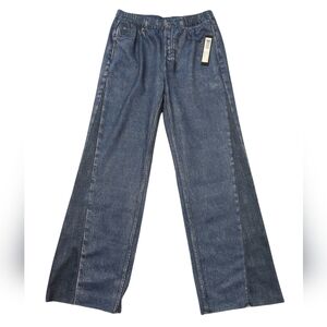Tribal Jeans Wide Leg Pants Size M Indigo Blue Faux Jean Look New